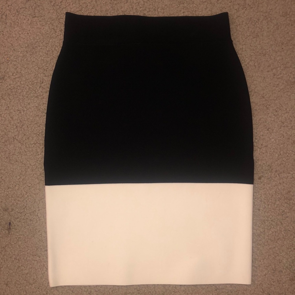 bcbgmaxazria B&W color-block bandage skirt